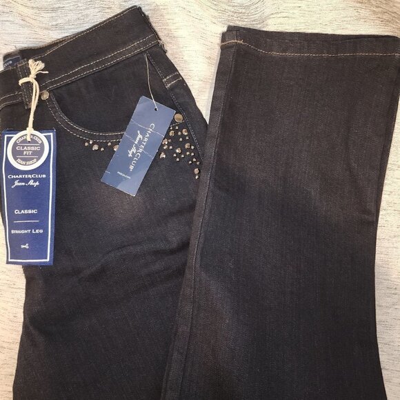 Charter Club NWT Jeans size 6 Dark Wash - Picture 1 of 7